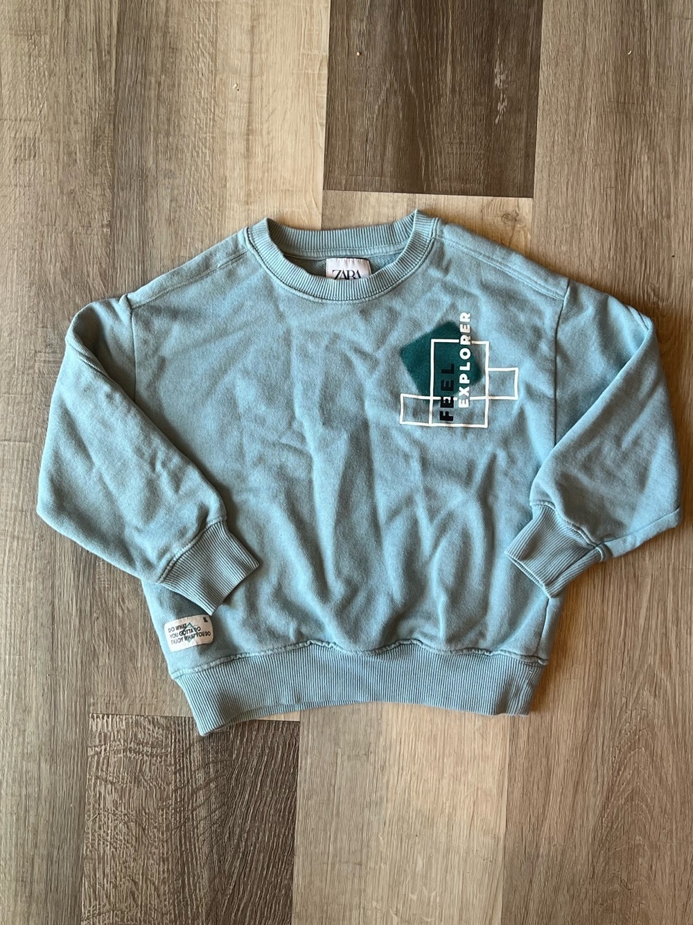 Zara Kids Sweatshirt Blue Explorer 6-7 Years 100% Cotton